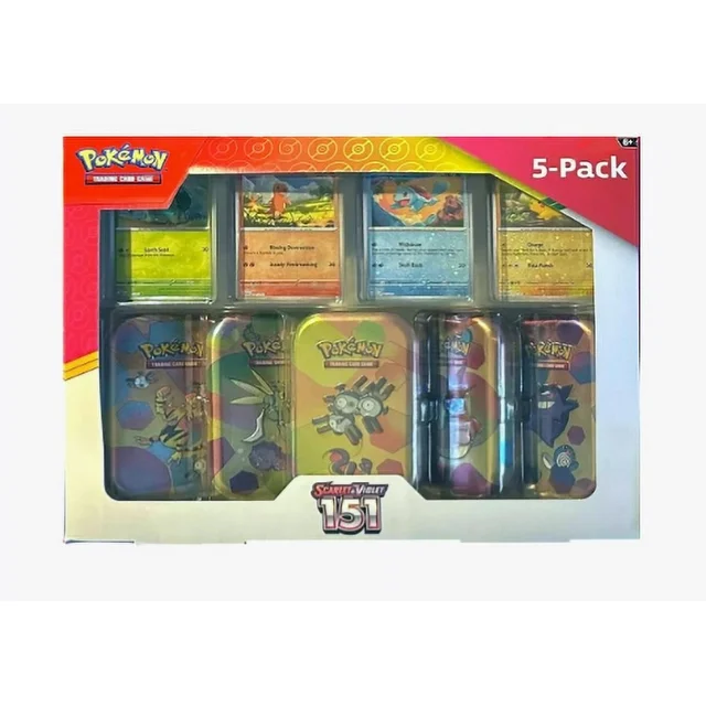 Scarlet & Violet: 151 - 5 pack Mini Tins w/ 4 Promos Bundle